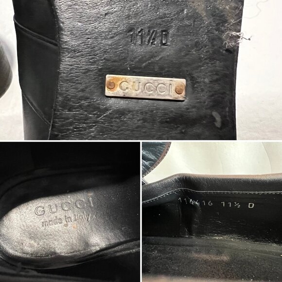 Gucci 114416 GG Leather Moccasi Lifford Loafers black UK 11.5 D US 12 mens shoes - Picture 15 of 15